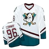 Yajun Charlie Conway #96 Mighty Ducks Film Eishockey Trikots Jersey NHL Herren Sweatshirts Atmungsaktiv T-Shirt Bekleidung,S