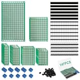 147 Stück Leiterplatten Kits,21 Stück PCB Board Lochrasterplatte Kit Doppelseitig PCB Board leiterplatte,Prototyp doppelseitige Leiterplatten für das DIY Löten,kompatib