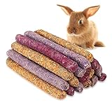 FANTESI 18 Stück Timothy Heu Sticks, Kaninchen Spielzeug Kauspielzeug für Kaninchen, Meerschweinchen, Hamster, Chinchilla, Häschen Leckerli, 3 Geschmacksrichtung