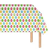 POPOYU Tischdecke Ostern 137 x 274cm,Osterhase Ostereier Rechteck Tischdecken,Wasserdicht Ostertischdecken,Frühling Ostertischdecke für Kinder Ostern Party Frühling Dek