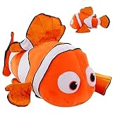 IOSCDH Plüsch Fisch Spielzeug bekannt aus Finding Nemo Kuscheltier aus orange für Baby Weiche Plüschtiere Kinder Kissen Clown Fisch Kinder Begleiter Pupp
