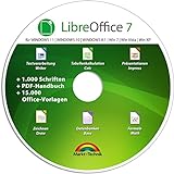 Libre Office Suite 2024 - kompatibel zu Word, Excel, PowerPoint - inkl. 1.000 Schriften und PDF Handbuch für Win 11, 10, 8.1, 7