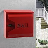 Retro Classic Regenfester Villen-Briefkasten für den Außenbereich, abschließbare Zeitungskästen zur Wandmontage, sicherer Briefkasten, Garten-Briefk