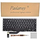 Padarsey Tastatur, UK-Layout, kompatibel mit MacBook Pro 15 Zoll A1398 2013 2014 2015 Retina W/Schrauben mit 80 Schrauben + Schraub