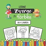 Lerne Zwerge zu färben: Malbuch für Kinder ab 4 Jahren | 18 einzigartige Malvorlagen für Zwerge für die Kleinen | 38 Seiten, 21,59 x 21,59