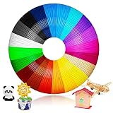 3D Stift PCL Filament 1,75 mm, 3D Pen Filament 20 Farben, je 5M - 3D Stift Farben Packung für Kinder & Erwachsene, 3D Stift Zubehör Filament für Niedrigtemperaturstift 3D Druck