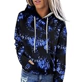 Halloween Pullover Damen Schwarzer Rock Kostüm Hexe Winter Hexenkostüm Elegant Frau Autumn Clothes Karnevalskostüm Fasching Gruselige (1-Blau,M)