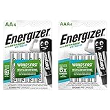 Energizer ACCU Recharge Extreme Recycelte Batterien, 4 Stück & AAA Batterien, wiederaufladbar, 4 Stück, Recharge Ex