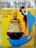 KUSTOM ART Poster Serie Werbung Retro Vintage Amaro Montenegro Rahmenlos Kunstdruck Beschichtetes Papier, 40 x 30