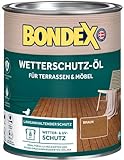 Bondex Wetterschutz Öl Braun 0,75 L für 8 m² | Langanhaltender Schutz | Wetter & UV-Schutz | Biobasierte Technologie | Extrem Wasserabweisend | Wetterschutzöl | H