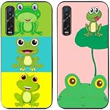 Schutzhülle für OPPO Find X2 Pro, Motiv: niedlicher Frosch, TPU-Gel, dünn, 2 Stück