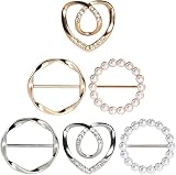 BelleVive 6 süße Schalringe und -schieber für Schals, hochwertige T-Shirt-Clips für Damenbekleidung, 3 unterschiedlich große Taillen-Cinch-Clip-Schnallen für Damenbekleidungszubehö