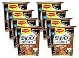 Maggi Magic Asia Saucy Noodles Peanut Saté Taste Cup, 8er Pack (8x75g)