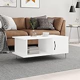 BaraSh Couchtisch Weiß 90x50x40 cm Holzwerkstoff Wohnzimmertisch Coutstische Wohnzimmer Tisch FüR Couch MöBel Tische - 829484
