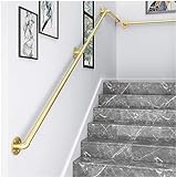 1-20ft Treppenhandlauf Rutschfestes Rohr-Treppenhandlauf für Innen und Außen, Handläufe für Garage, Veranda, Gartentreppe mit Wandhalterung (Size : 120cm (4ft))