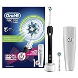 Braun Oral-B Pro 760 Elektrische Zahnbürste mit Aufsteckbürste und Reiseetui, schw