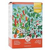 Plantura Chili-Anzuchtset, 5 Chili-Sorten, komplettes Set mit Mini-Gewächshaus, Geschenk