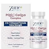 Zane PQQ | CoQ10 (als Ubichinon) Komplex - Extra Strength-Dual Action-Supports Heart Health-Immune System, Cellular-Energy-Produktion - 60 Kapseln Non-GMO, Gluten - Laktose - Paraben F