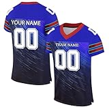 Personalisiertes American FootballTrikot Custom Football Jersey Personalized Printed Team Name & Number Baseball Shirt für Herren Damen Jugend Unisex Schnelltrocknend Atmungsaktiv Tshirts(#B 5)