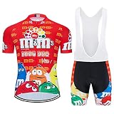 Herren Radtrikot Set, Atmungsaktiv Quick-Dry Kurzarm Radsport-Shirt +20D Gel S