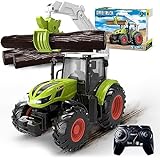 Ferngesteuerter Traktor Ferngesteuert, Traktor Spielzeug ab 2 3 4 Jahre, Bauernhof Spielzeug ab 2 3 Jahre, Rc Traktor mit Holzgreifer und 3 B