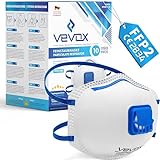VEVOX® FFP2 Atemschutzmasken - Im 5er Set - mit Komfort Plus Abdichtung - Staubschutzmaske FFP2 mit Ventil - Für den zuverlässigsten S