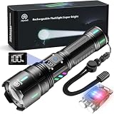 Jayxinli Taschenlampe LED Aufladbar 1,000,000 Lumen, Extrem Hell, Starke, 5 Lichtmodi, Zoombar, 5000 mAh Batte, IPX7 Wasserdicht Taschenlampen für Camping, Outdoor, N