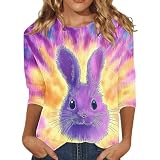 Lässige, bestickte Bluse mit quadratischem Ausschnitt und kurzen Ärmeln für den Urlaub für Damen Gelbes Hemd (Dark Purple, M)