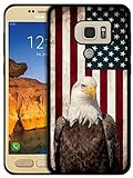 Bolster Schutzhülle für Samsung Galaxy S7 Active, Motiv: Vintage USA-Flagge, Weißkopfseeadler, weiches Gummi, TPU, stoßfest, Schw