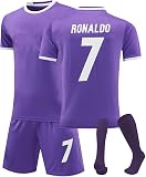 BOSSETY Trikot für Kinder und Erwachsene No.7 Fußball Trikot Heim/Auswärtstrikot Fussball Trikots Football Jersey Nr.7 Fußballtrikot Kinder, Shorts, Socken Fussball Set für Junge Herren Anzug
