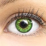 Grüne Farbige Kontaktlinsen Fresh Mint Grün Sehr Stark Deckende SILIKON COMFORT NEUHEIT von GLAMLENS + Behälter - 1 Paar (2 Stück) - DIA 14.50 - ohne Stärke 0.00 Diop
