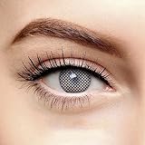 Kontaktlinsen Monatslinsen – Weiße Kontaktlinsen farbig – halbblind – Halloween Kontaktlinsen ohne Stärke Special Effekt mit Sichteinschränkung