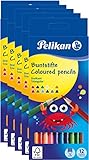 Pelikan 700115 Buntstifte, dreikant, 5 x 12 Stück, FSC
