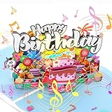 Geburtstagskarte Mit Musik 3D Pop Up karte geburtstag Happy Birthday Karte geburtstagskarten für Kinder,Mama,Papa,Frau,Frauen, Geburtstagskarte lustig
