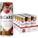 BACARDÍ Cuba Libre, Ready-To-Drink Cocktail in der Dose, trinkfertig mit BACARDÍ Carta Oro Rum, Cola und Limette, 10% Vol., 25 cl/250