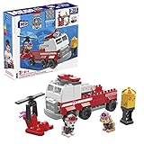 MEGA HHN05 - MEGA Bloks Bauset PAW Patrol Marshalls ultimatives Feuerwehrauto mit Marshall- und Skye-Figuren sowie 33 großen Bausteinen und Teilen, Spielzeug-Geschenkset für Kinder ab 3 J
