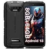 DOOGEE S41T Android 13 Outdoor Handy Ohne Vertrag (2024), 6300 mAh, 8GB RAM+64GB/ 1TB Erweiterbar ROM,Wasserdicht Outdoor Smartphone 5,5 Zoll HD+ IP68/P69K,13MP DREI Kameras, 4G Dual SIM NFC/OTG/GPS