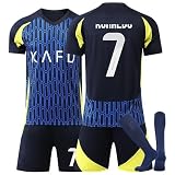 Generisch Fußball Trikot Nr.7 Hause/Auswärts 7 Fußball Trikot für Kinder Erwachsener Nr.7 Fussball Trikot Shorts Socken Fussball Set für Jungen H