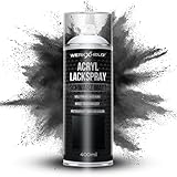 WerkXheld Sprühlack 400ml - Hochwertiges Lackspray Schwarz Matt RAL 9005, Vielseitig anwendbar auf Holz, Metall & Textil, Langlebiger Acryllack Spray