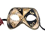 Lannakind Handgefertigte Venezianische Maske Augenmaske Colombina Ballmaske Damen und Herren (C14)