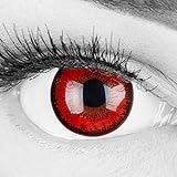 Farbige rote Crazy Fun Kontaktlinsen 'Red Flower' Mit Stärke mit Gratis Linsenbehälter - Topqualität zu Karneval, Fasching und Halloween 2023-3.50 Diop