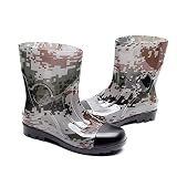 LULUVicky Unisex Audlt Regenstiefel Damen Herren Boots Garten Angeln Outdoor-Küche Kunststoff Regen Booties Foto Color für nasses Wetter (Color : Multi-Colored, Size : 39)