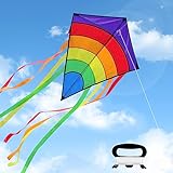 Shinybox Drachen Kinder, Bunt Delta Drachen Kinder, Einleiner Flugdrachen für Kinder und Erwachsene mit 80m Drachenschnur, Spielzeuge Einfach zu Fliegen Kites für Outdoor Spielaktivitäten Ak
