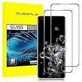 QUESPLE [2 Stück] Panzerglas Schutzfolie für Samsung Galaxy S20 Ultra, Anti-Kratzen, Ultra-klar, Anti-Bläschen, Fingerabdruck-ID Gehärtetem Glas Displayschutzfolie für Samsung S20 U