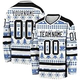 Generisch Benutzerdefiniertes Weihnachts-Hockey-Trikot,Entwerfen Sie Ihr eigenes personalisiertes Hockey-Trikot (DE/NL/SE/PL, Alphanumerisch, Einheitsgröße, Regular, Regular, Stil 22)