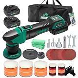 BATOCA S4 Profi Akku Poliermaschine,Rotierende&Orbitale,25mm/75mm Rückenplatte,Bürstenloser Motor,Mini Polier Kit,12V Akku Poliergerät mit 2 2.5Ah Batterien,2000-5500PRM,Scheinwerfer Aufbereitung S