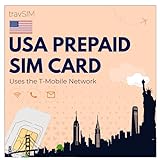 travSIM USA SIM Karte (T-Mobile Netz) | 50GB Mobile Daten mit 4G / 5G Geschwindigkeiten | SIM Karte für die USA mit Unbegrenzten Gesprächen & SMS in den USA | US SIM Karte 30 Tage Gültig