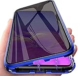 Anti-peep Magnetische Handyhülle für Huawei P40 Pro Hülle 360 Grad Magnetische Adsorption Metallrahmen Schutzhülle Anti-Spy Gehärtetem Glas Privacy Screen Schutz Case Anti-Spähen Flip Cover,B