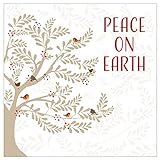 Weihnachtskarten mit Umschlag Set, 10 Stück - Peace on Earth, 10 Nostalgie Weihnachtskarten für Weihnachten mit Umschlägen, Weihnachtsgruß auf der Innenseite in Englisch, Just Cards D