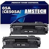 Amstech 05A CE505A CE505D 05X CE505X Tonerkartusche als Ersatz für HP P2055DN P2055 P2055D P2035 P2035N P2055X P2030 P2050 (Schwarz,2er-Pack)